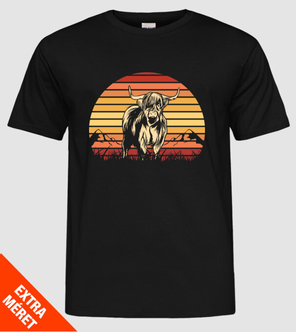 Vită Retro model negru pe tricou