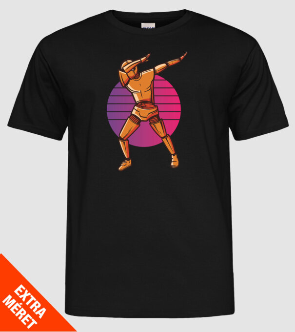 Robot DAB model negru pe tricou