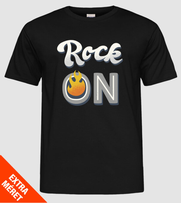 Rock On model negru pe tricou