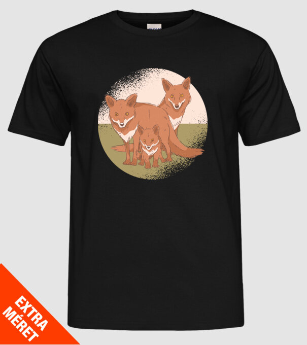 Familie Vulpe model negru pe tricou