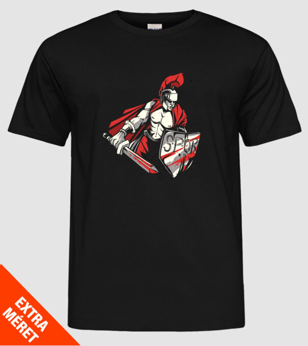 SPQR războinic Roman model negru pe tricou