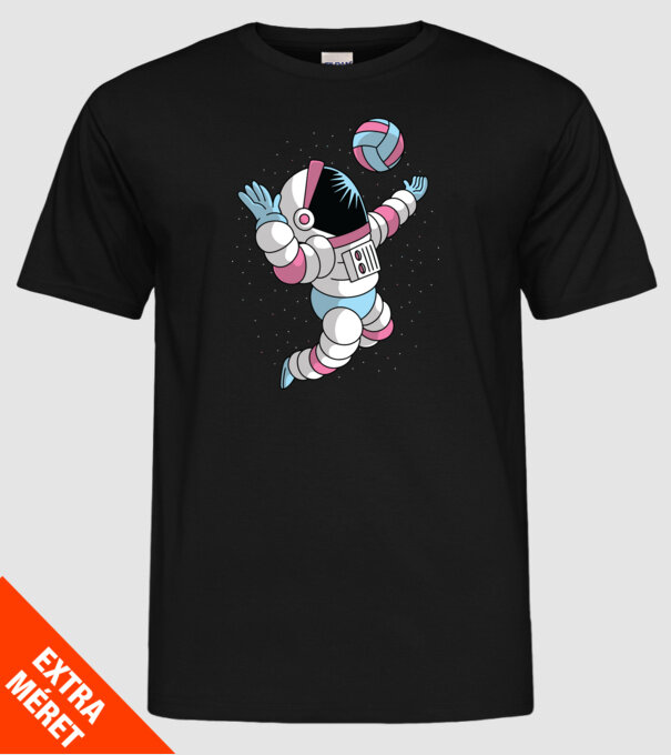 Astronaut voleibalist model negru pe tricou