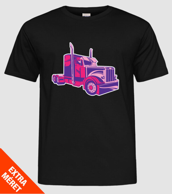 Camion roz model negru pe tricou