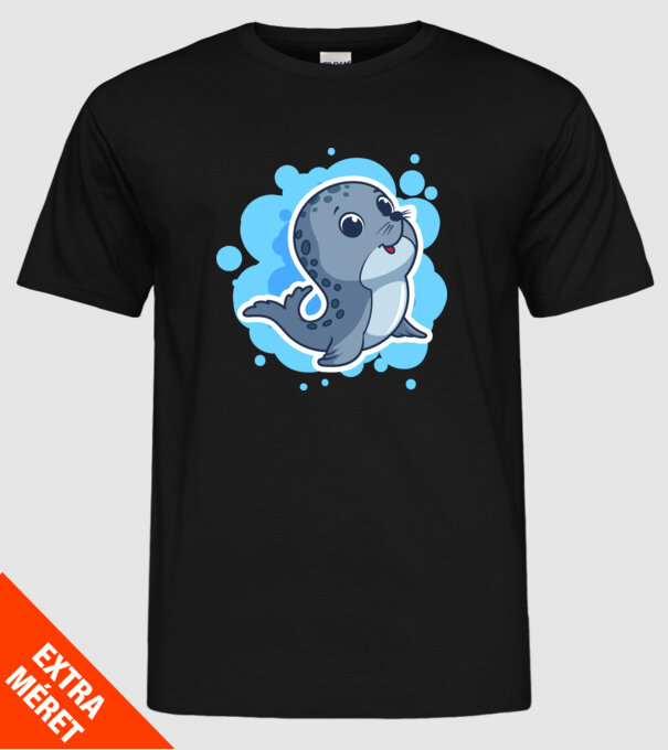 Sea Lion - Focă drăguță model negru pe tricou