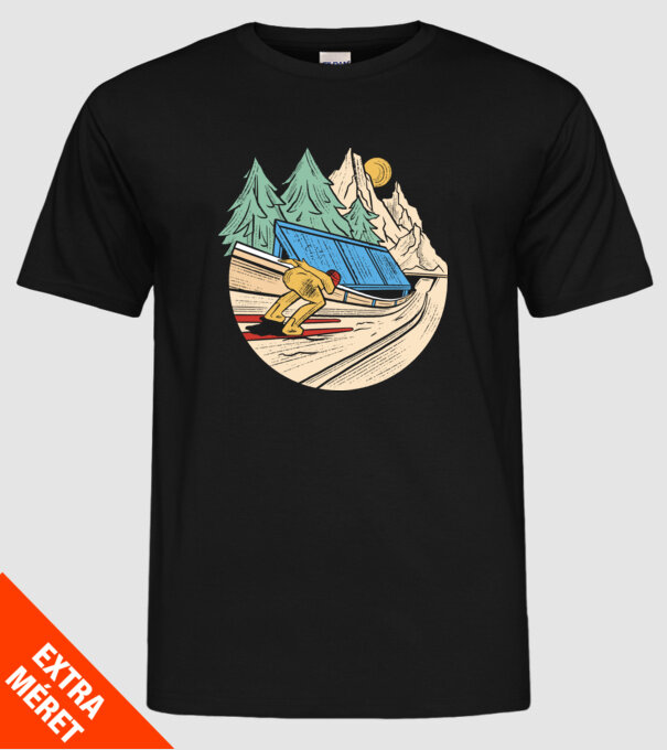 Săritor cu schiuri model negru pe tricou
