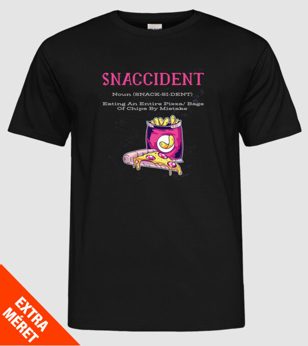 Snaccident model negru pe tricou