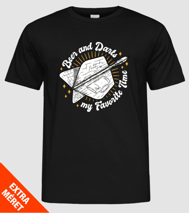 Bere și darts model negru pe tricou