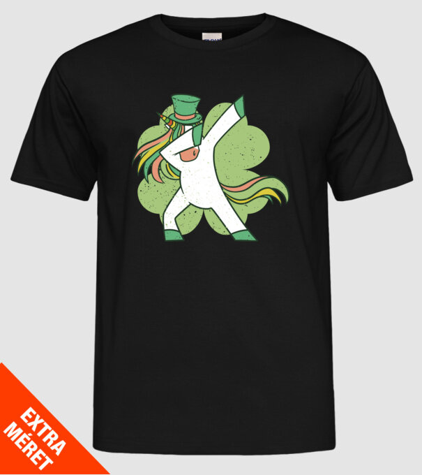 St Patrick Unicorn DAB model negru pe tricou