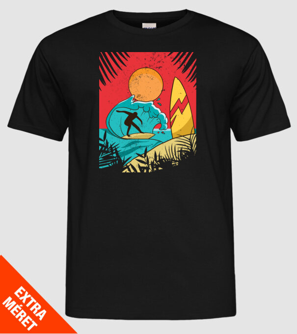 Afiș Surf model negru pe tricou
