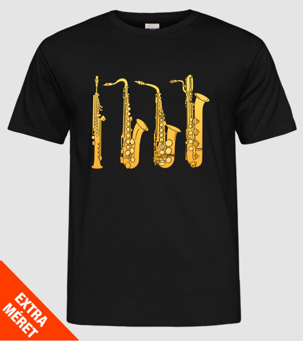 Saxofoane model negru pe tricou