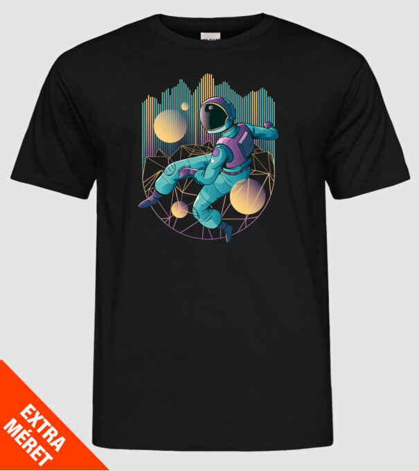 Techno Astronaut tricou astronaut model negru pe tricou