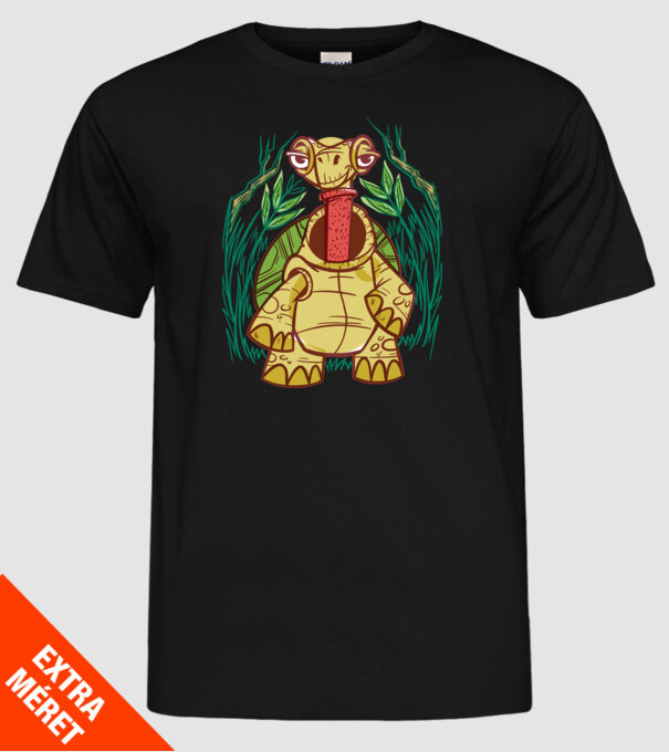 Gât Broască țestoasă model negru pe tricou