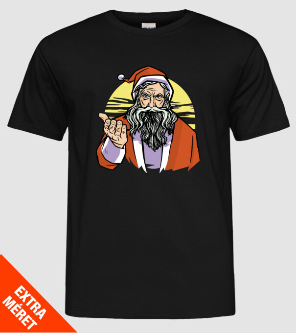 Moș Crăciun model negru pe tricou