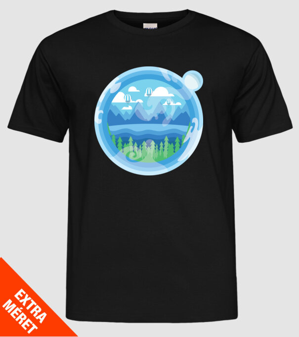 Natură model negru pe tricou
