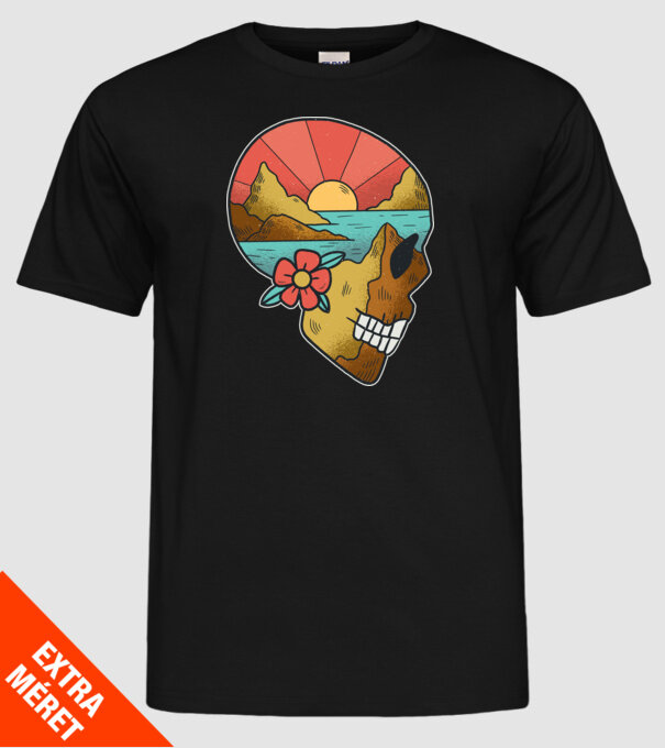 Natură Craniu model negru pe tricou