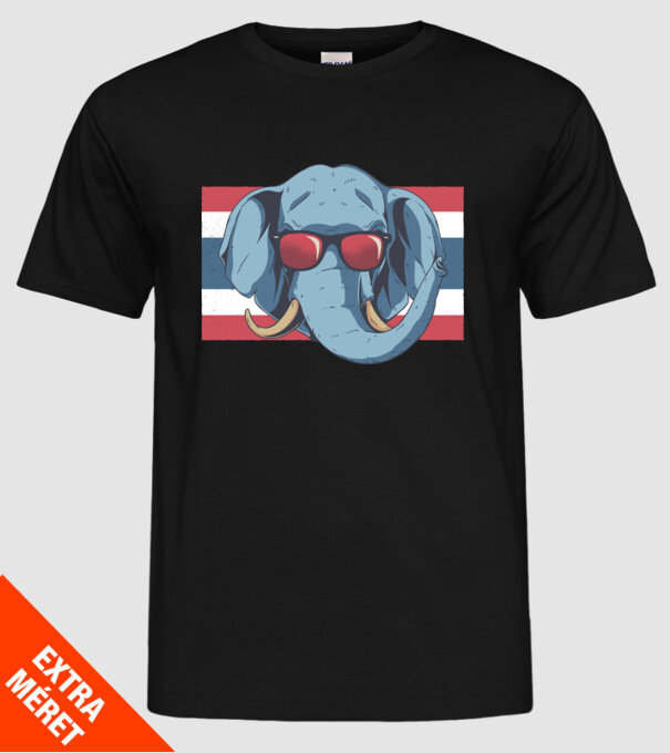 Thailanda Elefant tricou model negru pe tricou
