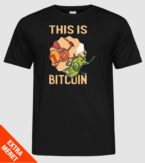 This is Bitcoin model negru pe tricou