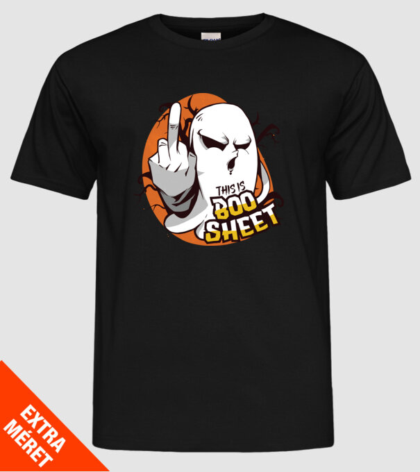 This is Boo Sheet Halloween model negru pe tricou