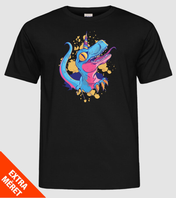 Unicornsaurus - Dinozaur Unicorn model negru pe tricou