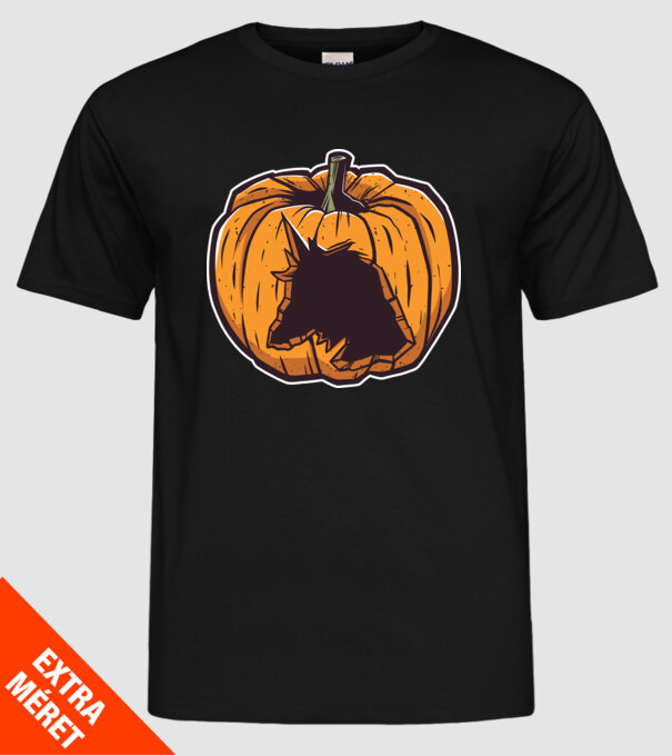 Dovleac de Halloween Unicorn model negru pe tricou