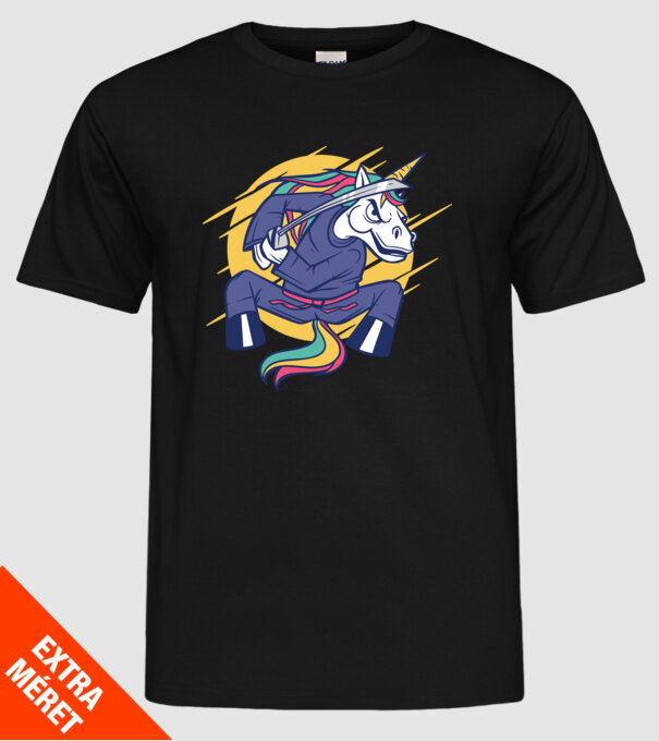 Unicorn Ninja model negru pe tricou