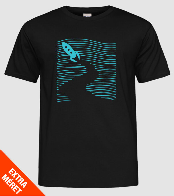 Navă spațială model negru pe tricou