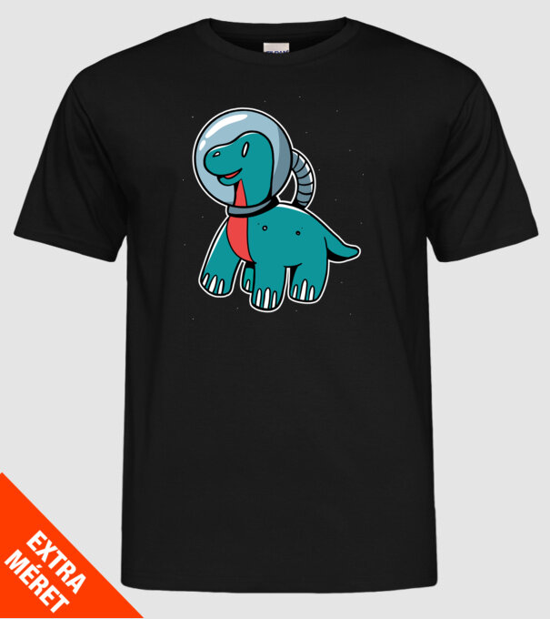 Dinozaur Astronaut model negru pe tricou