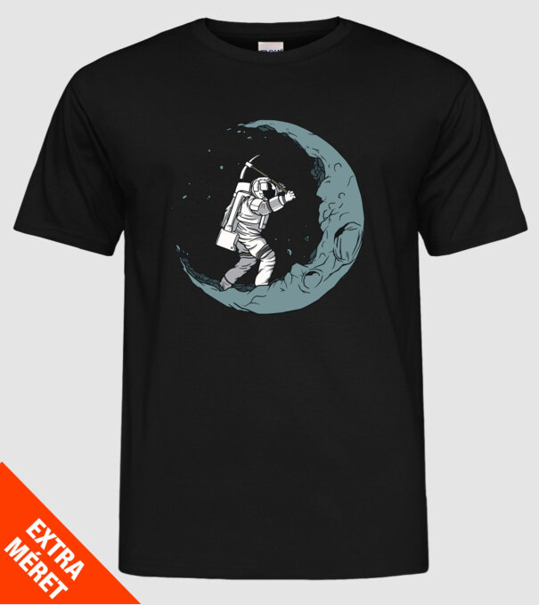 Astronaut pe Lună model negru pe tricou