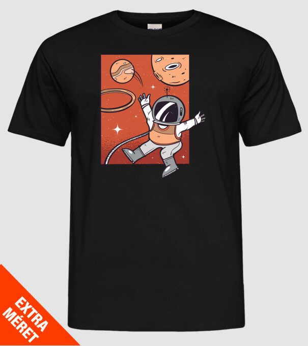 Astronaut Baschetbalist model negru pe tricou