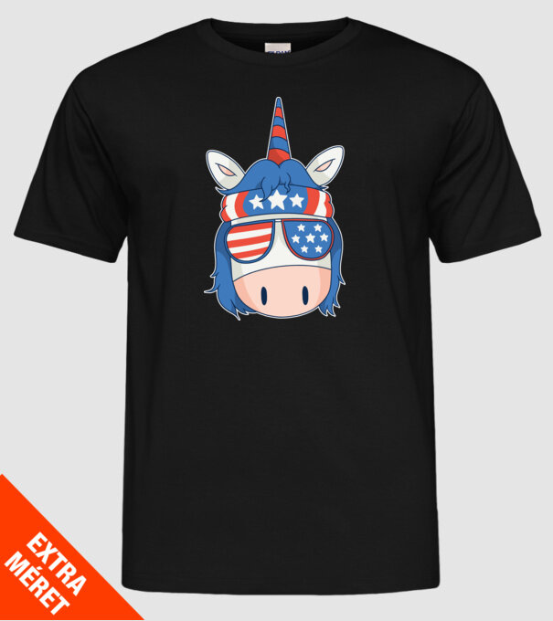 SUA unicorn model negru pe tricou