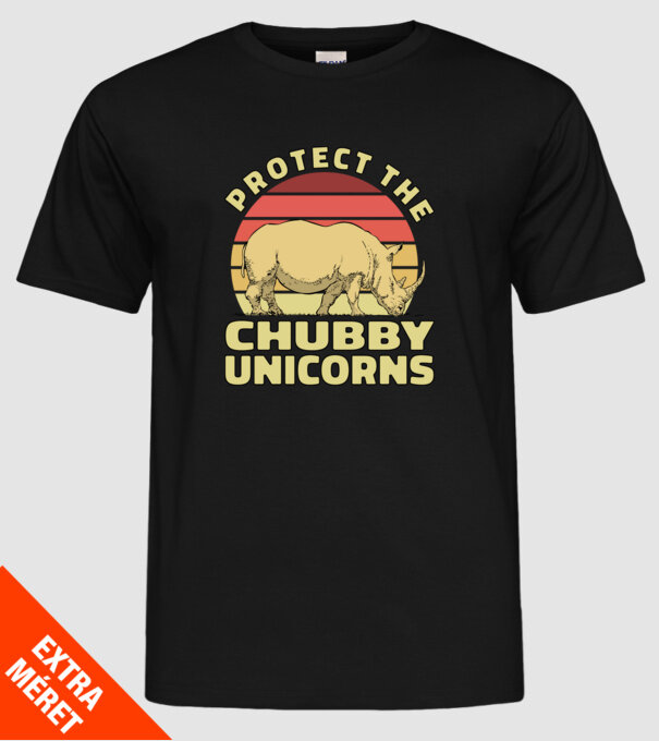 Protejați Unicornii - Rinocerii plinuți model negru pe tricou