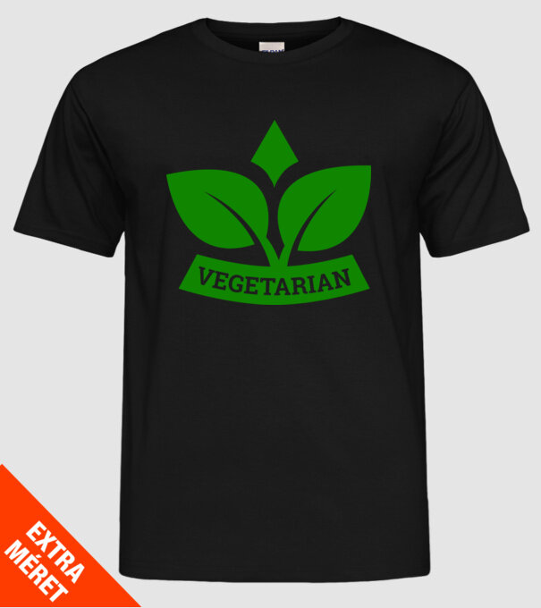 Vegetarian badge 1 model negru pe tricou