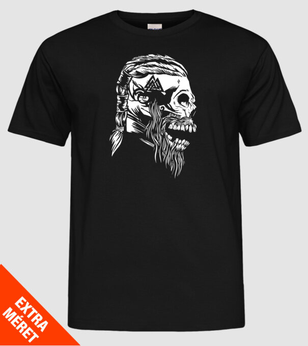 Craniu Viking model negru pe tricou
