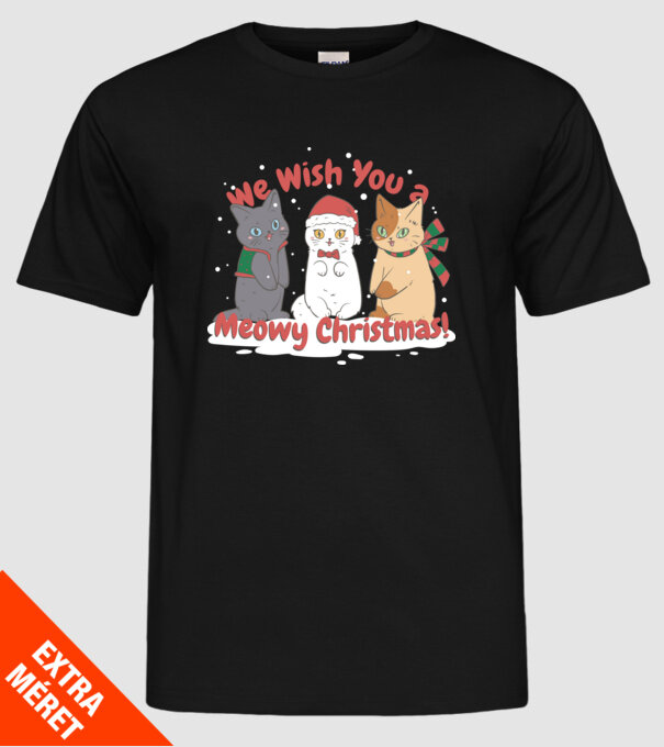 We wish You a Meowy Christmas model negru pe tricou