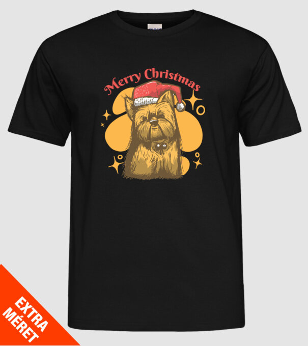 Crăciun Yorkie model negru pe tricou