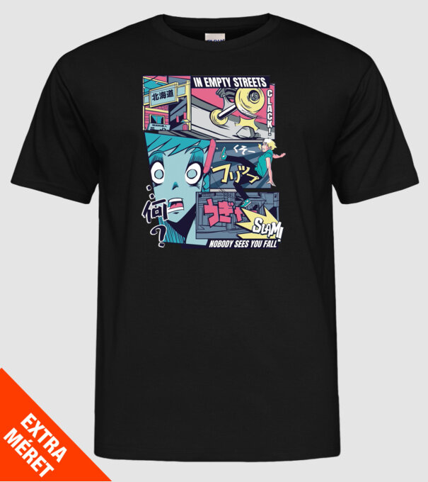 Anime Vaporwave Benzi desenate Skateboard model negru pe tricou