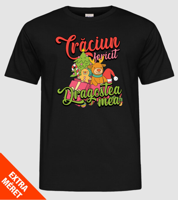 CRĂCIUN FERICIT DRAGOSTEA MEA model negru pe tricou