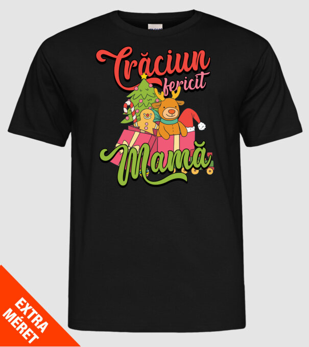 CRĂCIUN FERICIT MAMĂ model negru pe tricou