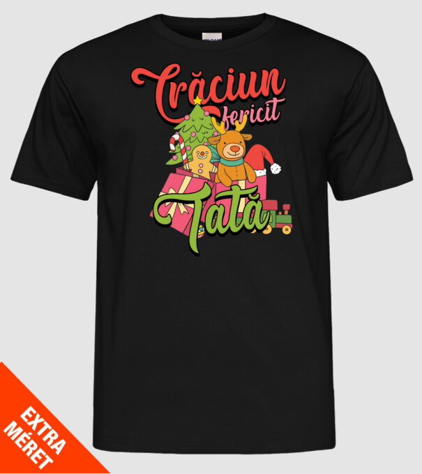 CRĂCIUN FERICIT TATĂ model negru pe tricou