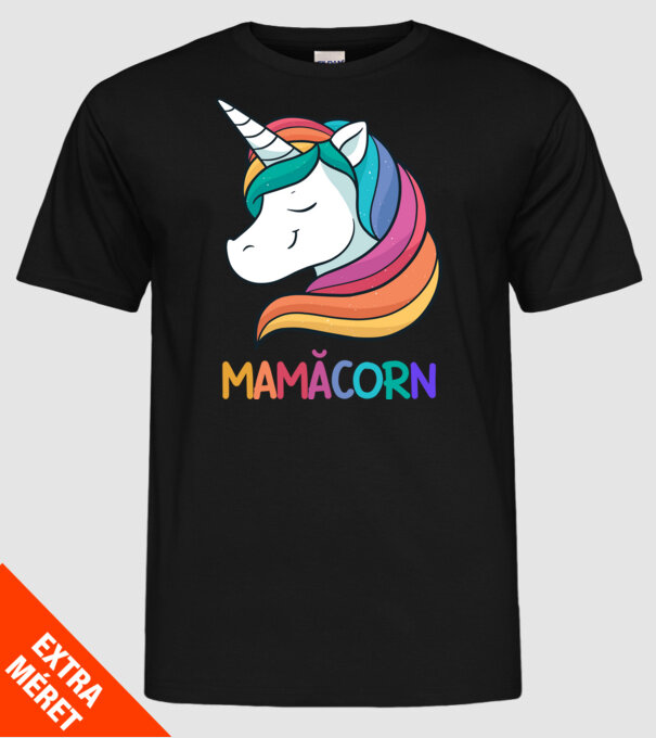 mamăcorn model negru pe tricou