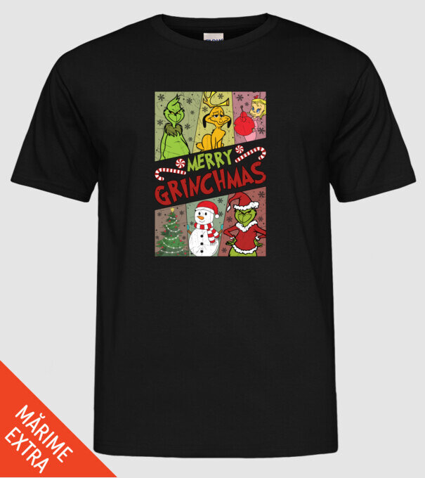 Merry Grinchmas - Grinch model negru pe tricou