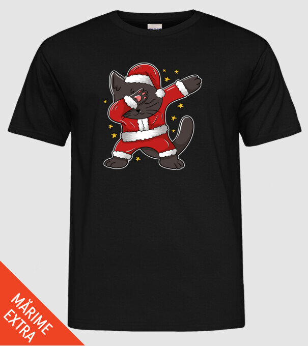 Pisică Dab model negru pe tricou