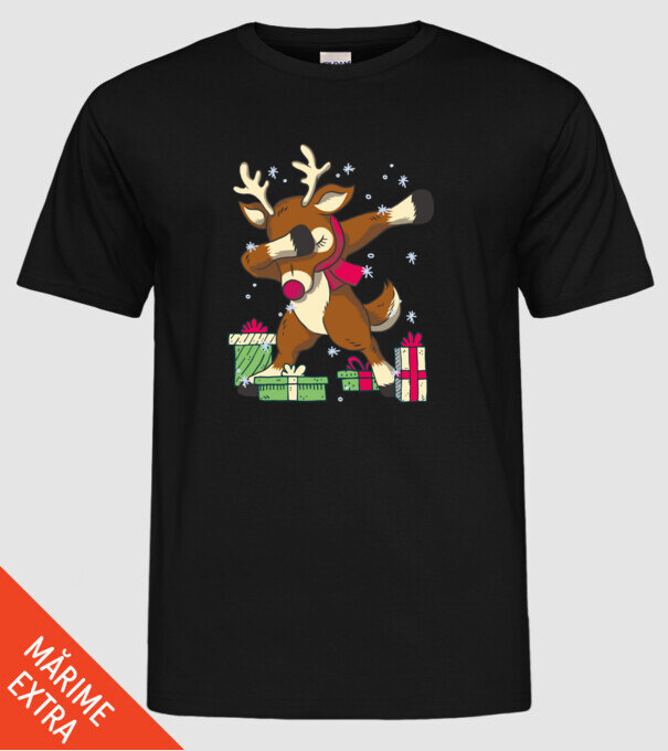 Rudolph DAB model negru pe tricou