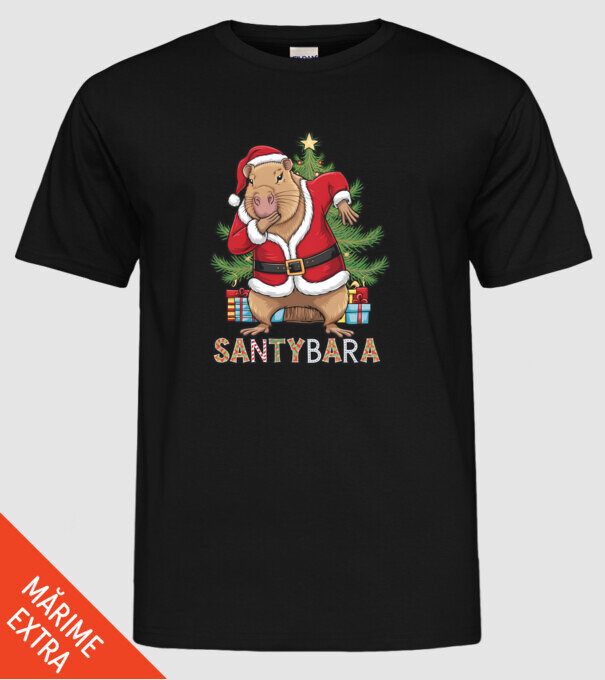 Santybara model negru pe tricou