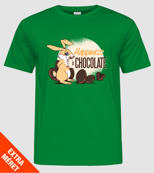 Fericirea este ciocolata model verde pe tricou