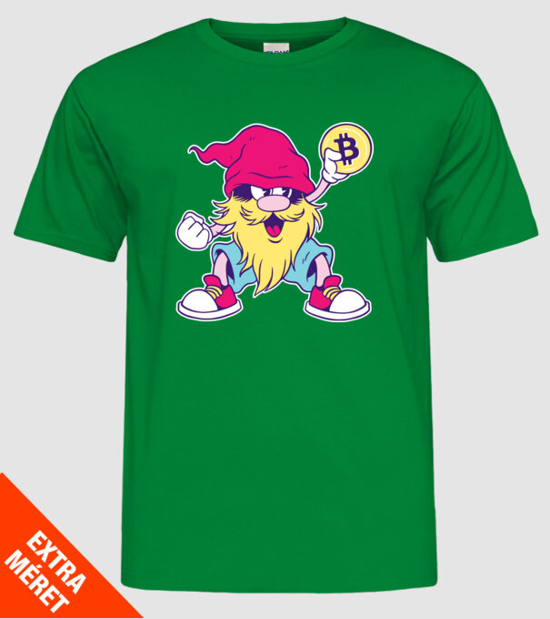 Pitic Bitcoin model verde pe tricou