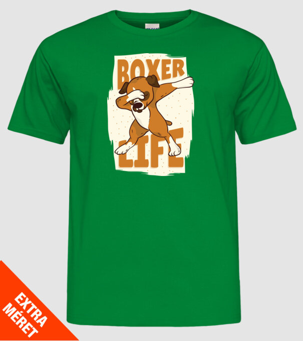 Boxer Life DAB model verde pe tricou