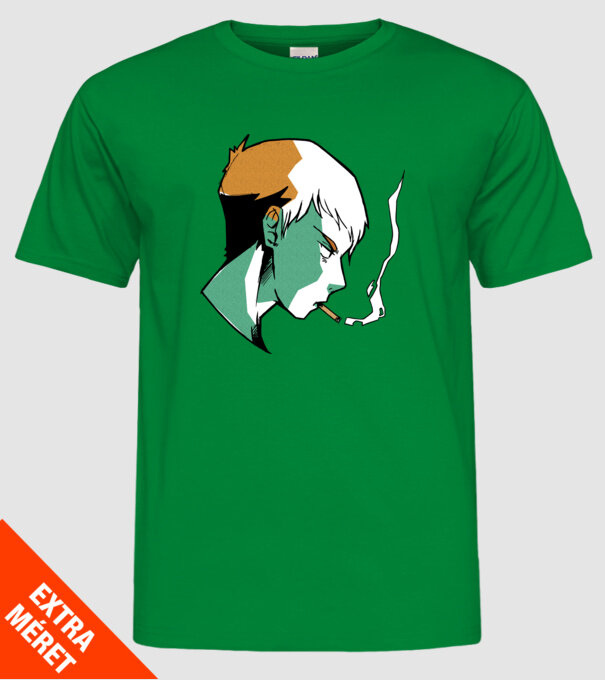 Anime băiat fumător model verde pe tricou