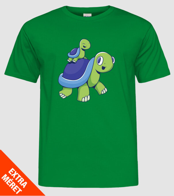 Familie țestoase drăguțe model verde pe tricou