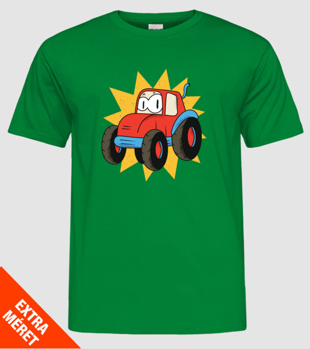 Tractor drăguț pentru copii model verde pe tricou